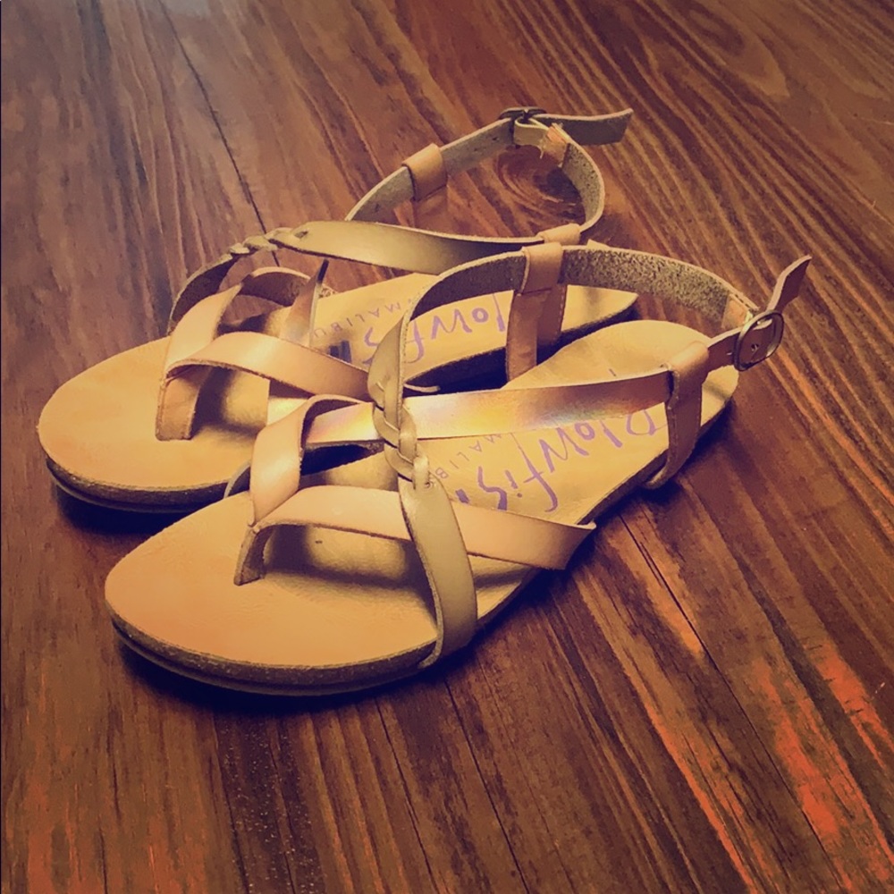 Blowfish Malibu Pink and Gold Sandals